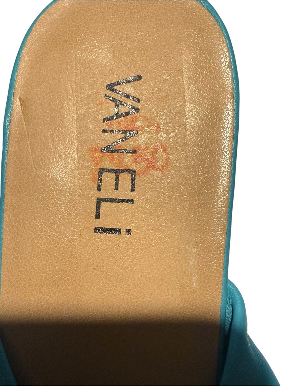 Vaneli Kitten Heel Turquoise Patent Leather Mule Size 9.5 Y2K Date Night - Picture 5 of 5